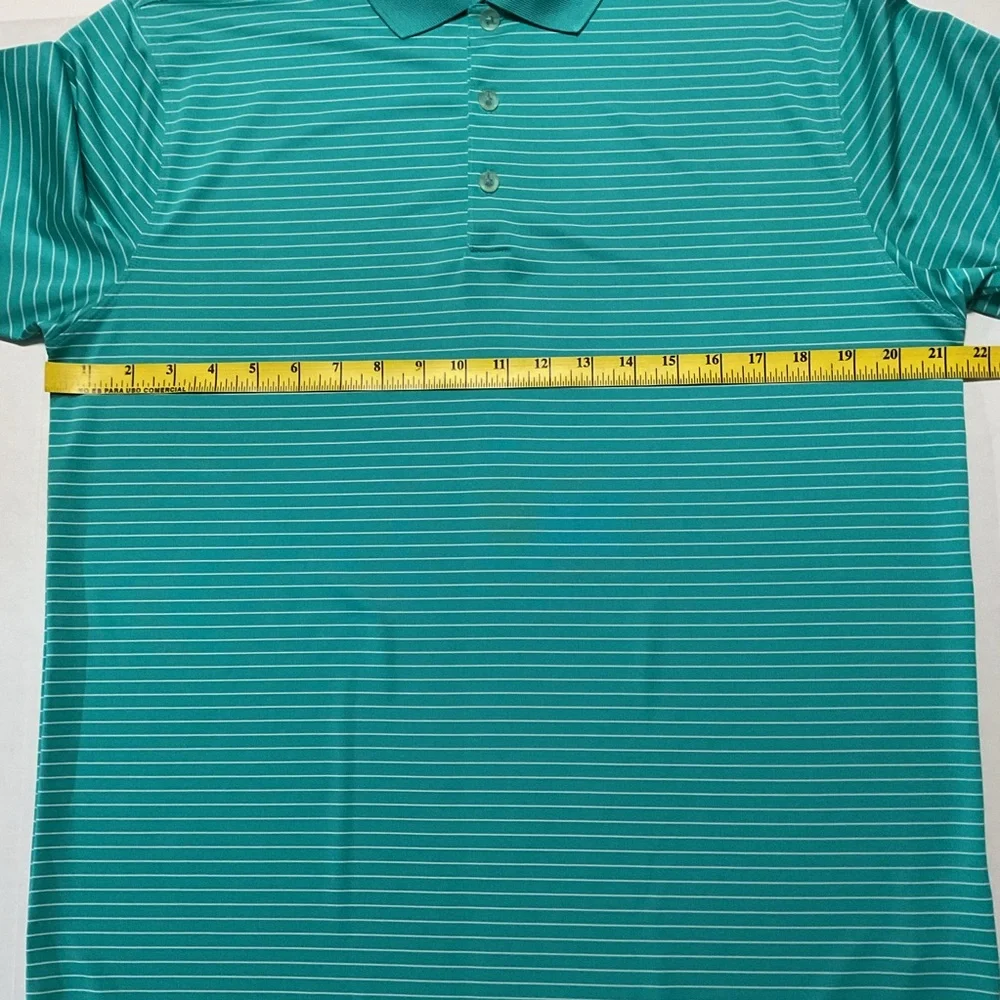Nike Golf Tour Performance Men’s Polo Shirt Dri-Fit Green/White Stripe - Picture 4 of 8